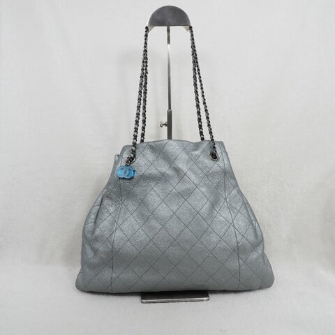 Chanel 16C Silver Chain Shoulder Bag 香奈兒銀灰色鏈條單肩包托特包