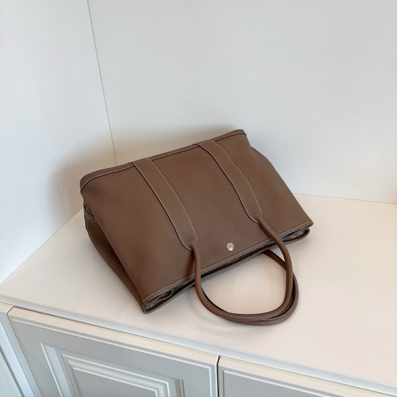 Hermes愛馬仕 Garden Party36 全皮大象灰銀扣手提包-4