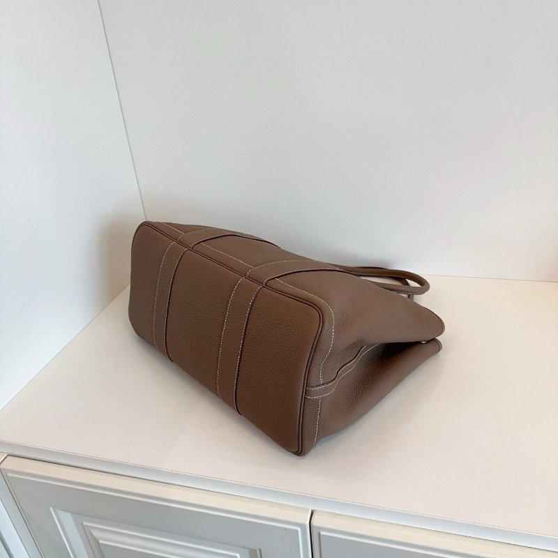 Hermes愛馬仕 Garden Party36 全皮大象灰銀扣手提包-9