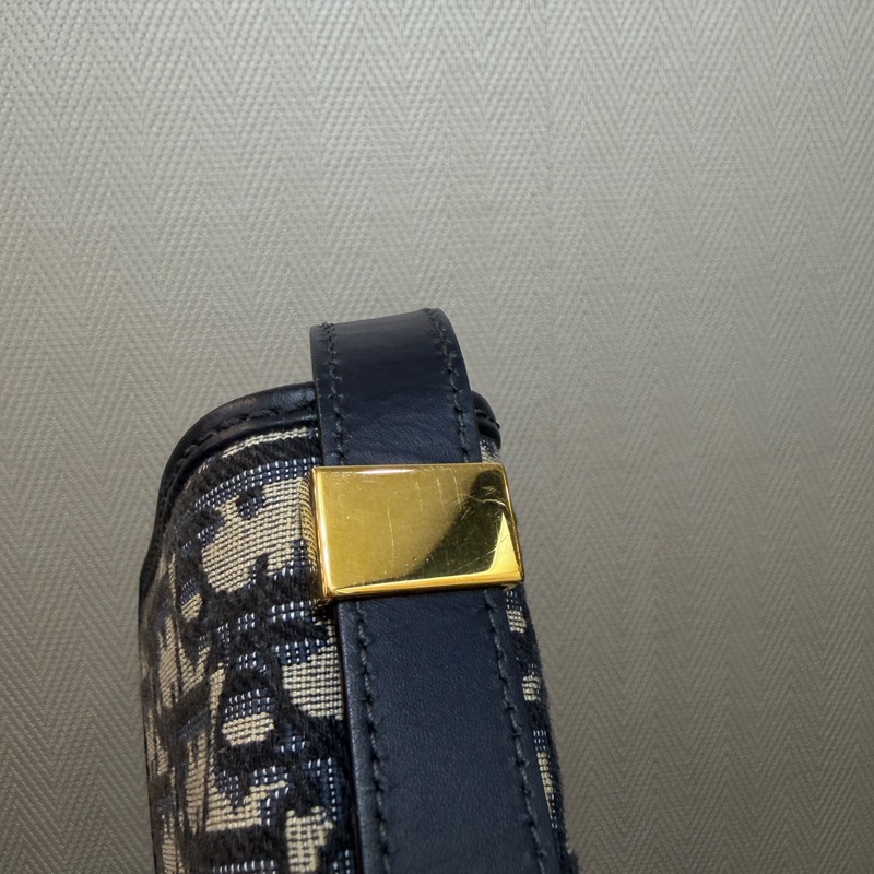 Dior 藍提花布霧金釦30 Montaigne小號肩斜背包-9