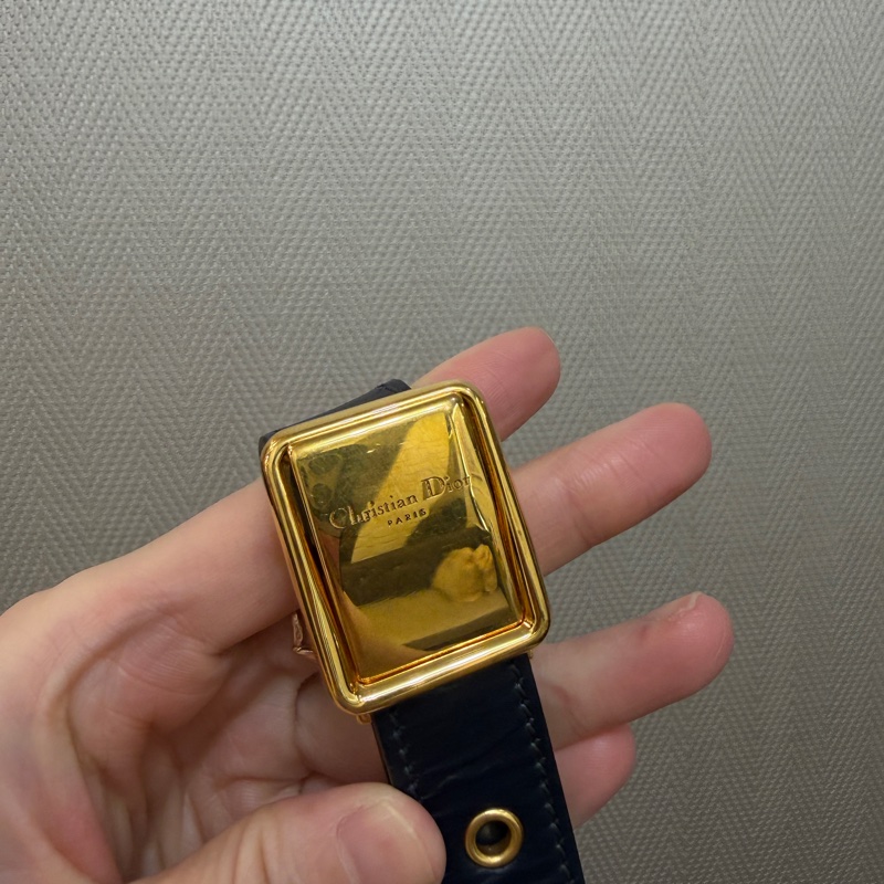 Dior 藍提花布霧金釦30 Montaigne小號肩斜背包-19