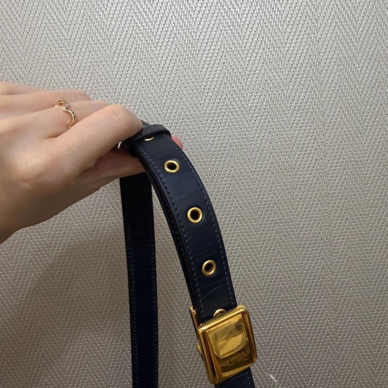 Dior 藍提花布霧金釦30 Montaigne小號肩斜背包-20