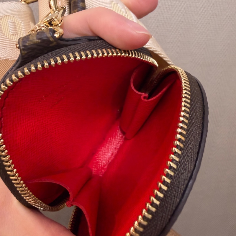 LV 雙色原花金釦On the go PM手提斜背包M46373-16