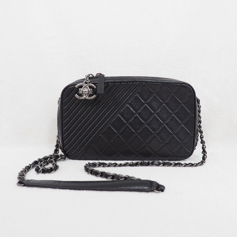 Chanel 15C Coco Boy Camera bag 香奈兒可可黑色雙層相機包-0