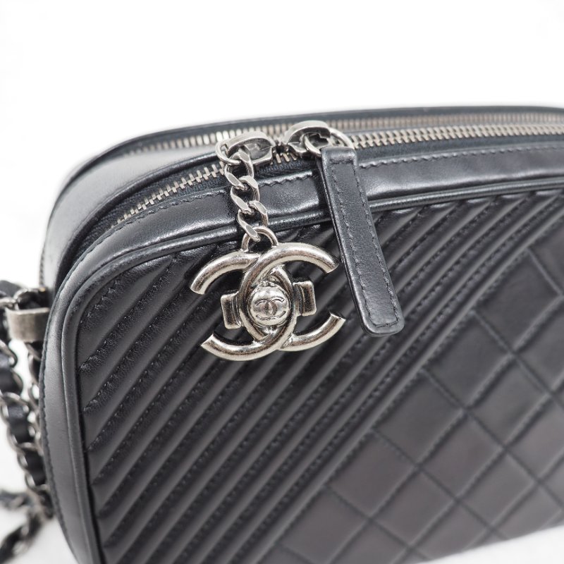 Chanel 15C Coco Boy Camera bag 香奈兒可可黑色雙層相機包-2