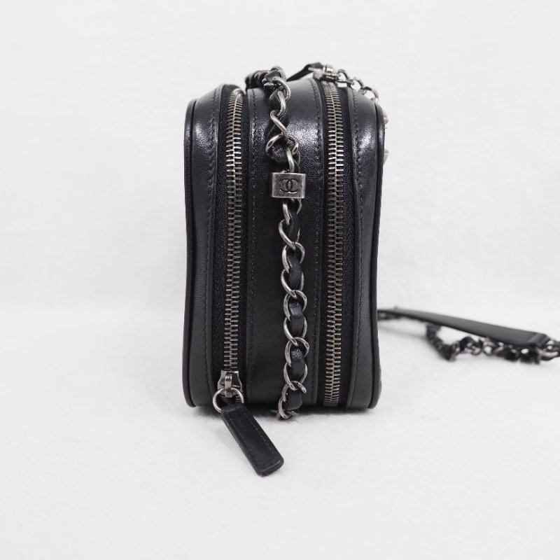 Chanel 15C Coco Boy Camera bag 香奈兒可可黑色雙層相機包-8