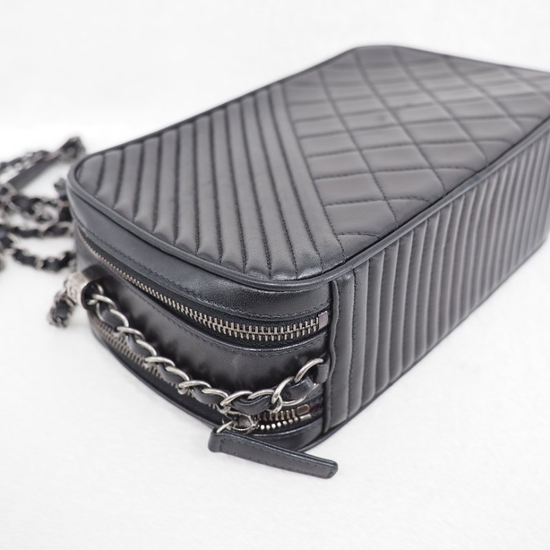 Chanel 15C Coco Boy Camera bag 香奈兒可可黑色雙層相機包-9