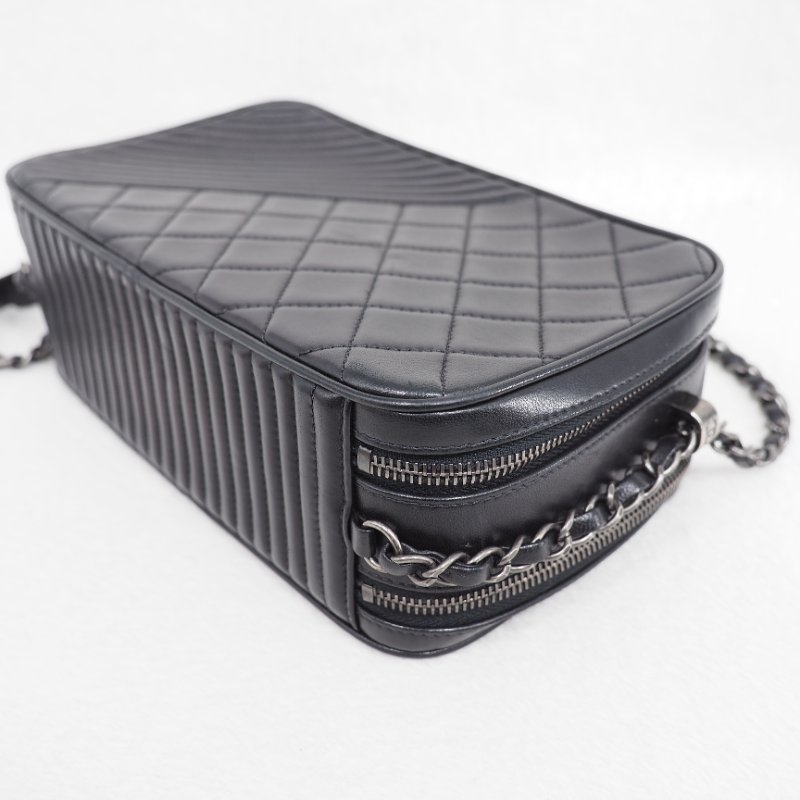 Chanel 15C Coco Boy Camera bag 香奈兒可可黑色雙層相機包-10