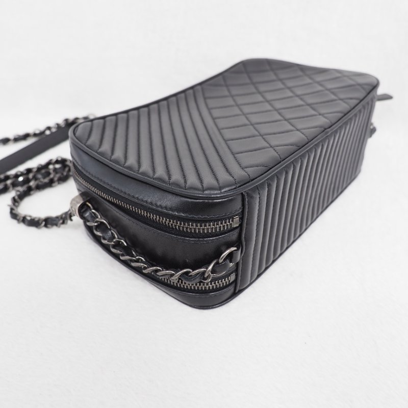 Chanel 15C Coco Boy Camera bag 香奈兒可可黑色雙層相機包-12