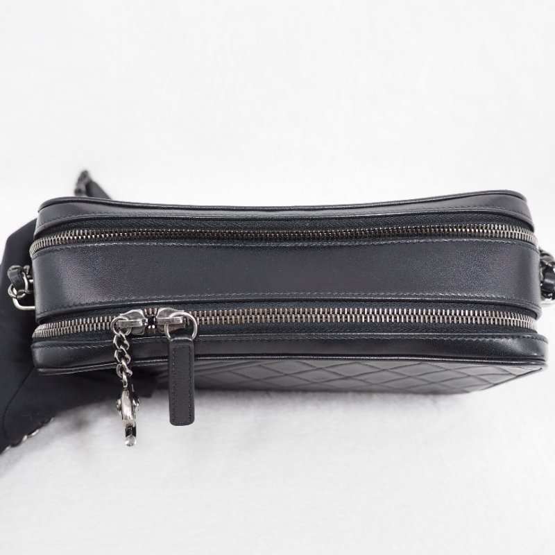 Chanel 15C Coco Boy Camera bag 香奈兒可可黑色雙層相機包-14