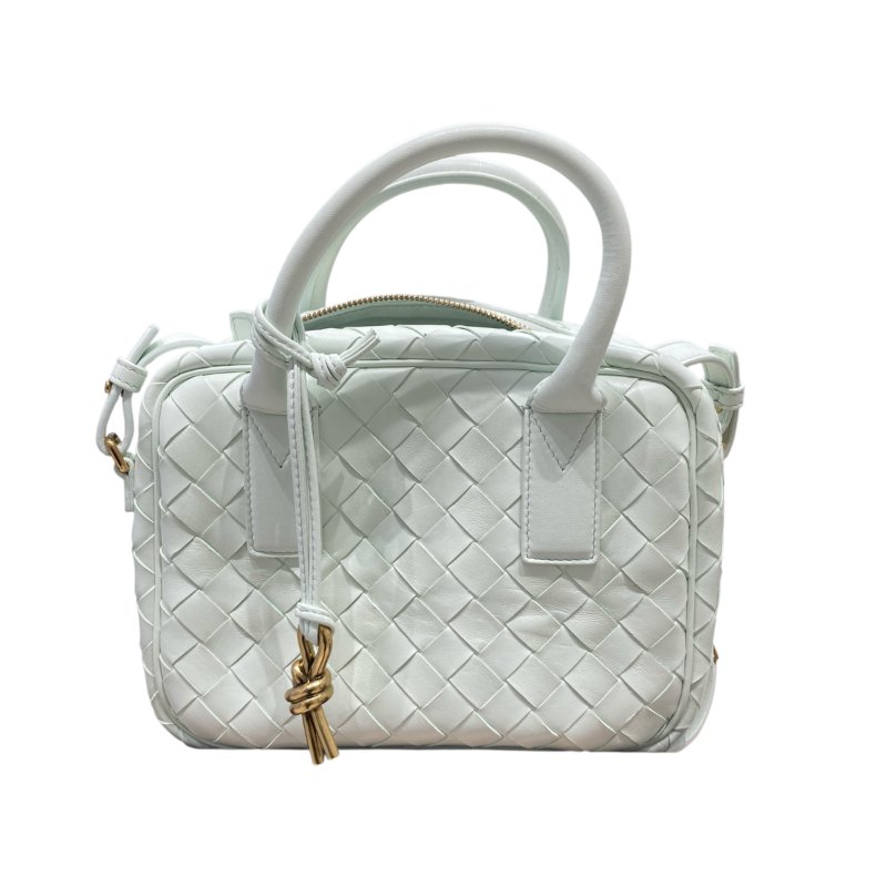 BOTTEGA VENETA 寶緹嘉 SMALL GETAWAY 編織格紋皮革包 薄荷綠 羊皮 金釦-0