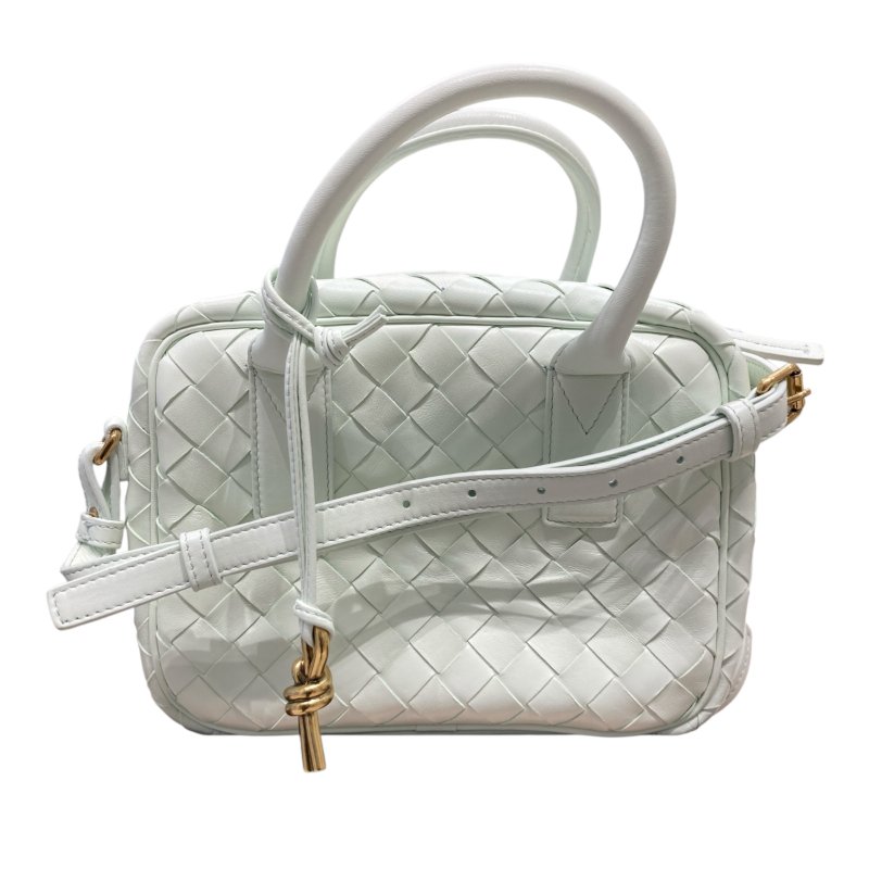 BOTTEGA VENETA 寶緹嘉 SMALL GETAWAY 編織格紋皮革包 薄荷綠 羊皮 金釦-1
