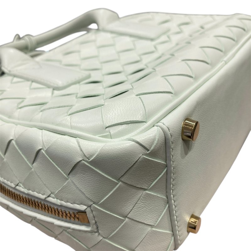 BOTTEGA VENETA 寶緹嘉 SMALL GETAWAY 編織格紋皮革包 薄荷綠 羊皮 金釦-9