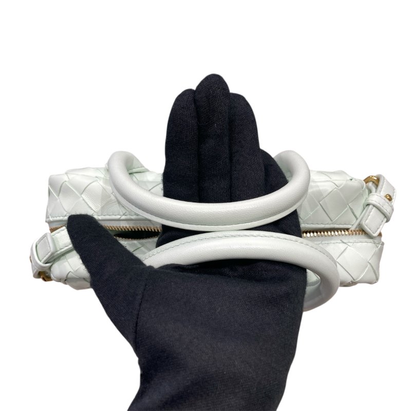 BOTTEGA VENETA 寶緹嘉 SMALL GETAWAY 編織格紋皮革包 薄荷綠 羊皮 金釦-12