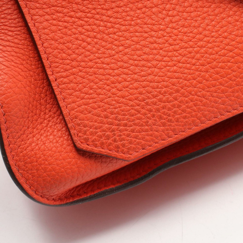 愛馬仕 Hermès Gypsiere 31 肩背包/手提包,Taurillon Clemence 皮革,橙色,女士款-6