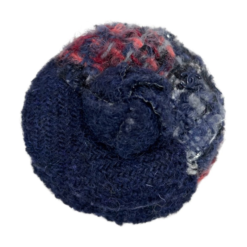 CHANEL CC 山茶花 粗花呢 胸針-0