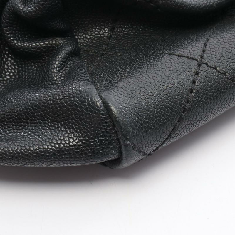 香奈兒 (CHANEL) 野性縫線手提包，黑色小牛皮，二手女士款，帶有五金配件-6