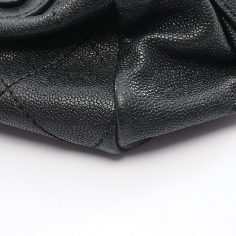 香奈兒 (CHANEL) 野性縫線手提包，黑色小牛皮，二手女士款，帶有五金配件-7