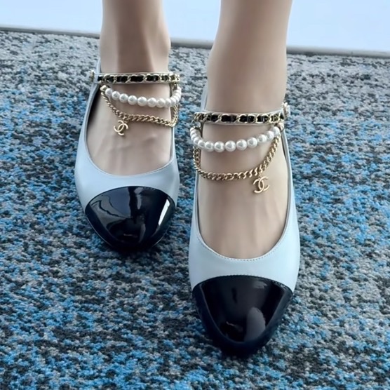 🌟✨Chanel 25B羊皮珍珠瑪莉珍鞋-3
