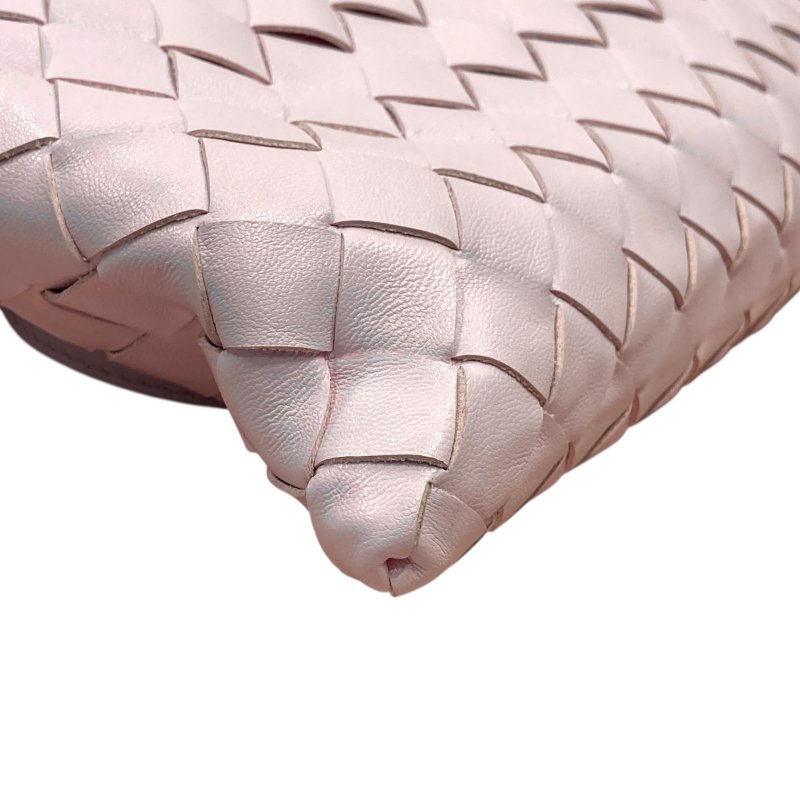 BOTTEGA VENETA 寶緹嘉 MINI HOP INTRECCIATO 編織格紋手提肩背包 櫻花粉 羊皮 金釦-7