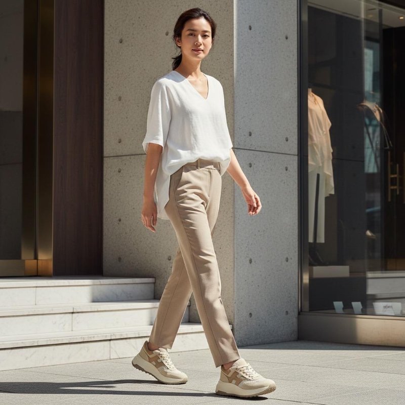 Hogan 女款 Hi-Fi 絨面革及鈎花織物厚底雲朵運動鞋 底高6.5公分 IT36/37/37.5/38/38.5/39/40-1