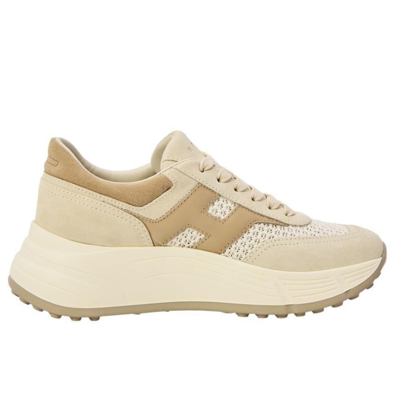 Hogan 女款 Hi-Fi 絨面革及鈎花織物厚底雲朵運動鞋 底高6.5公分 IT36/37/37.5/38/38.5/39/40-4