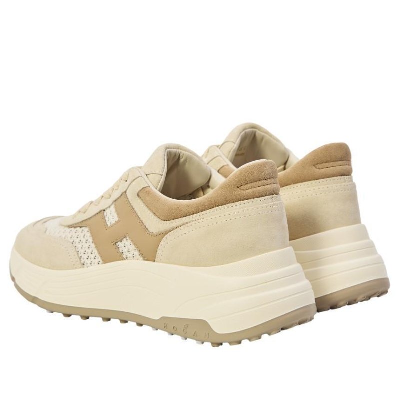 Hogan 女款 Hi-Fi 絨面革及鈎花織物厚底雲朵運動鞋 底高6.5公分 IT36/37/37.5/38/38.5/39/40-5