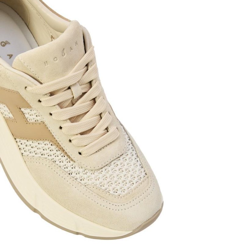 Hogan 女款 Hi-Fi 絨面革及鈎花織物厚底雲朵運動鞋 底高6.5公分 IT36/37/37.5/38/38.5/39/40-6