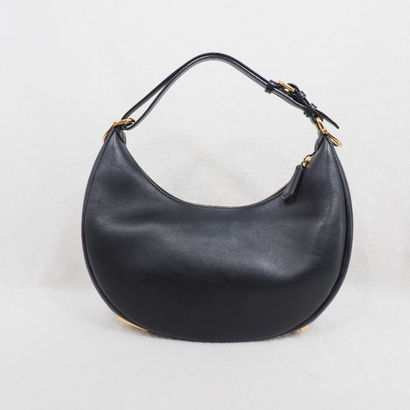 Fendigraphy Small 芬迪黑色小號月亮包單肩包-5