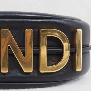 Fendigraphy Small 芬迪黑色小號月亮包單肩包-23