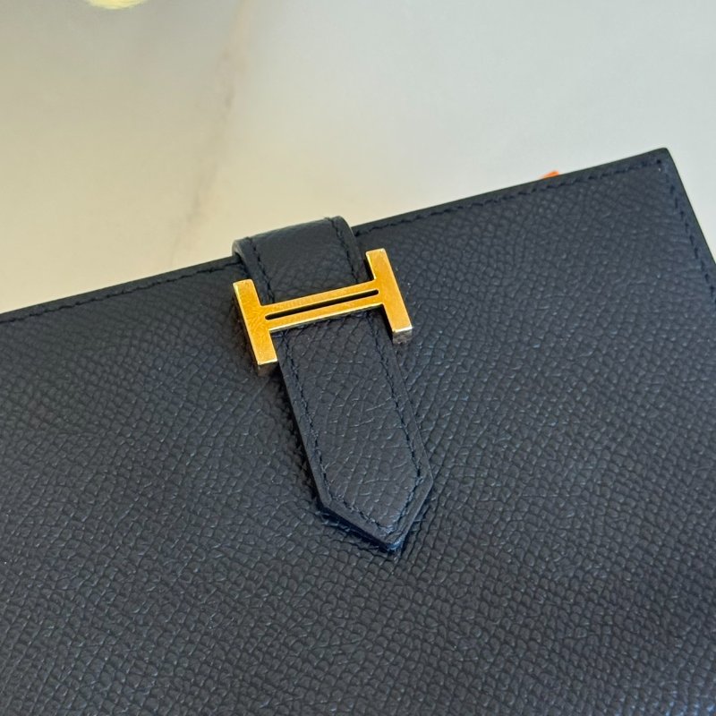 *SHIHNA名牌精品* HERMÈS Bearn中夾 黑金 Epsom皮-9
