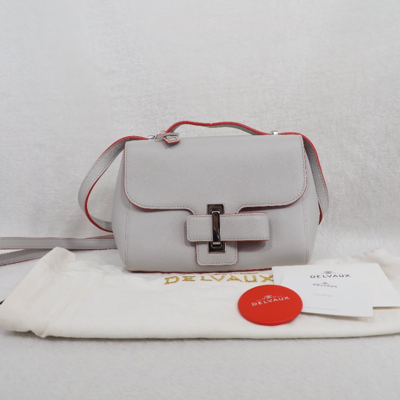 Delvaux Simplissime City PM 德爾沃灰色斜挎包-6