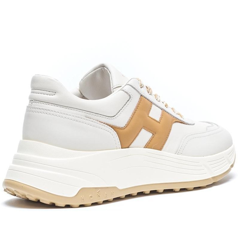 Hogan 女款 Hi-Fi 納帕皮革厚底雲朵運動鞋 白色焦糖色H/底高6.5公分 IT37/38/38.5/39/40-8