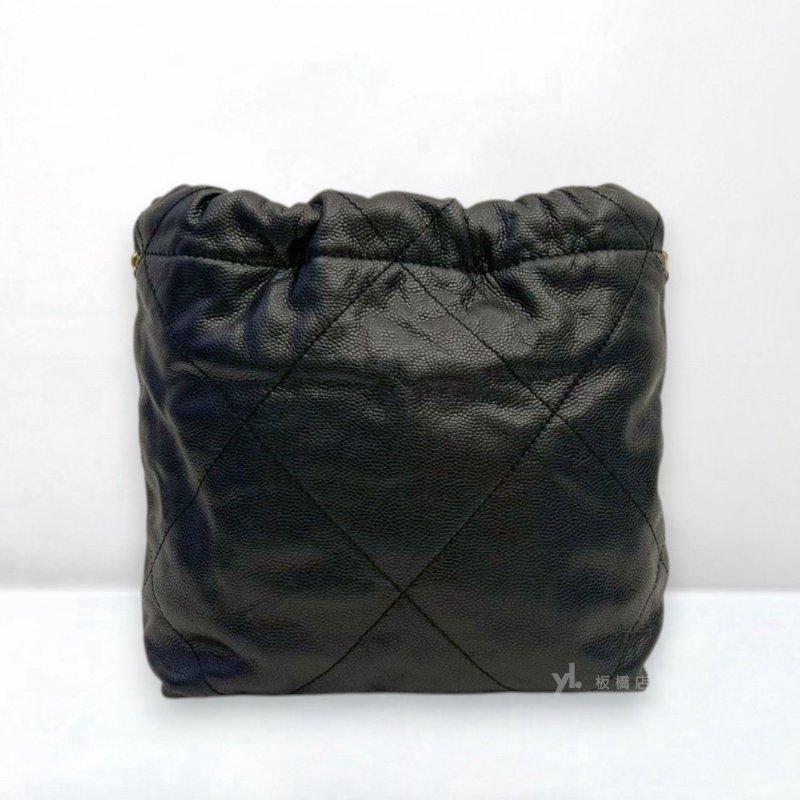 S5293-Chanel包包 黑荔枝牛皮黑釦金鍊22Bag Mini AS3980-3