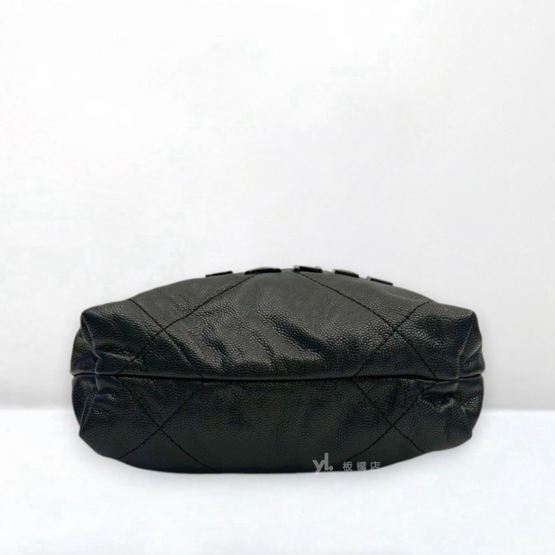 S5293-Chanel包包 黑荔枝牛皮黑釦金鍊22Bag Mini AS3980-4