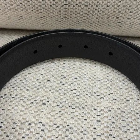 CHANEL香奈兒 Logo標識 針扣 牛皮 皮帶 男女同款 黑色 寬3CM-3