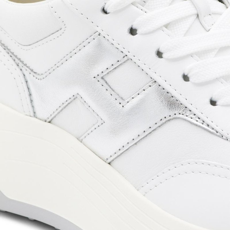 Hogan 女款 Hi-Fi 納帕皮革厚底雲朵運動鞋 白色銀色H/底高6.5公分 IT36/36.5/37/37.5/38/38.5/39/40-8