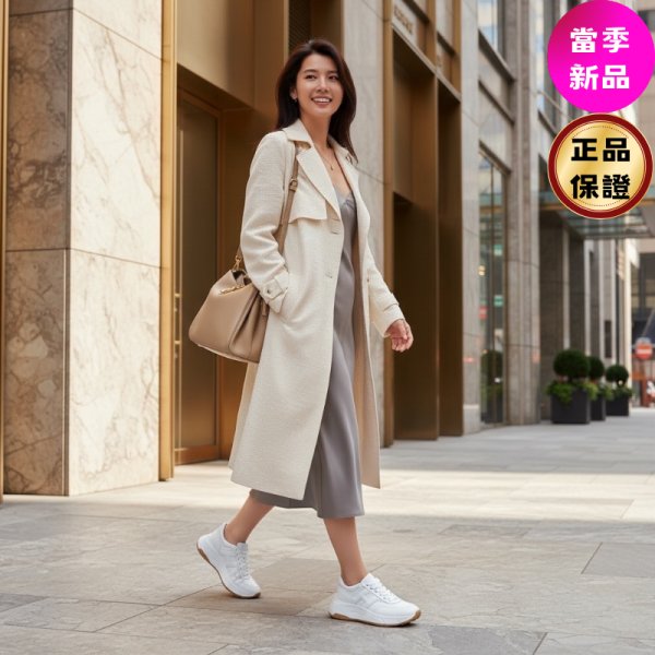 Hogan 女款 Hi-Fi 納帕皮革厚底雲朵運動鞋 白色/底高6.5公分 IT36/36.5/37/37.5/38/39-0