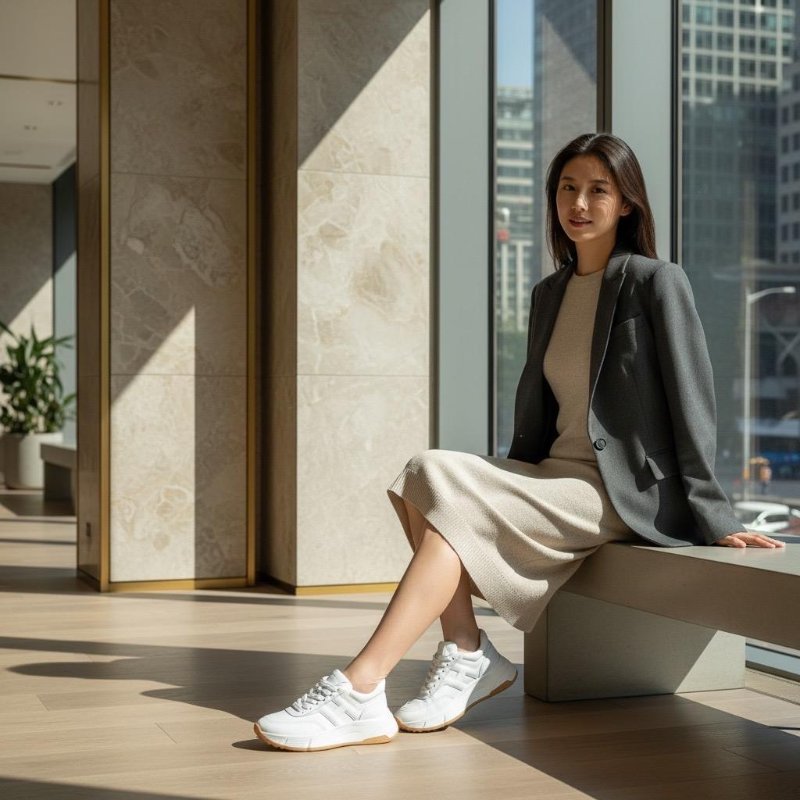 Hogan 女款 Hi-Fi 納帕皮革厚底雲朵運動鞋 白色/底高6.5公分 IT36/36.5/37/37.5/38/39-2