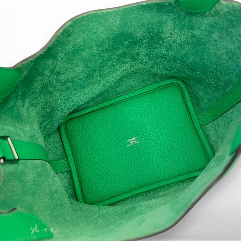 S5295-HERMES包包 竹子綠銀釦TC皮 PICOTIN 18-5