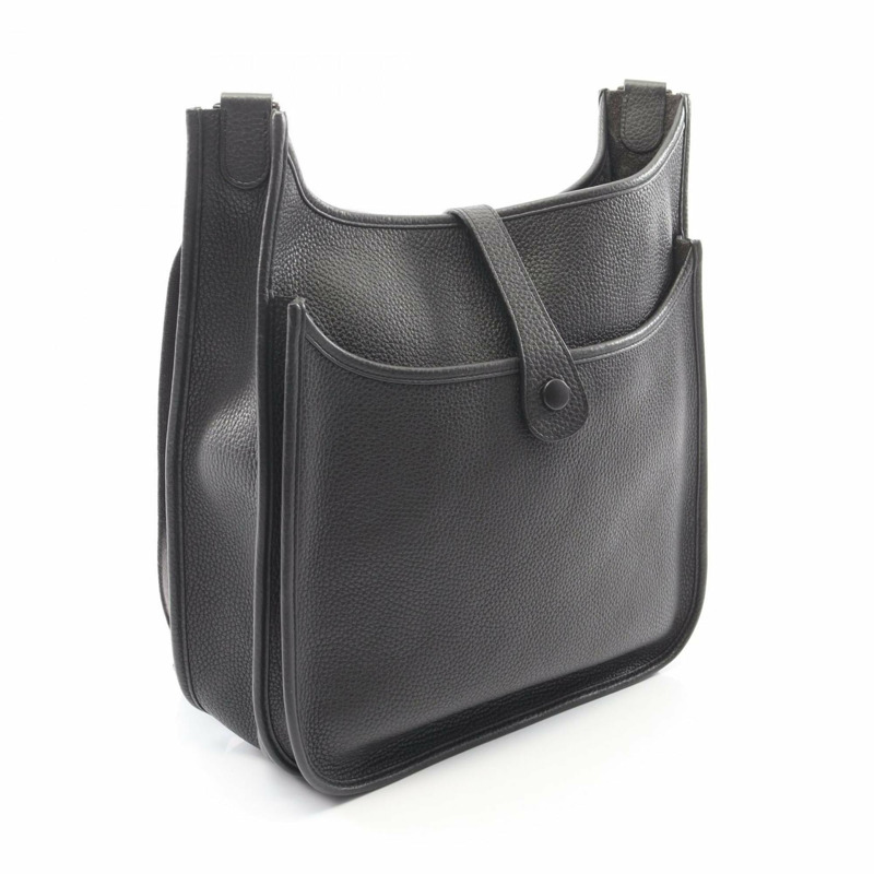 愛馬仕 Hermès Evelyn 3 Trois GM 單背包/手提包,Taurillon Clemence 皮革,黑色-1