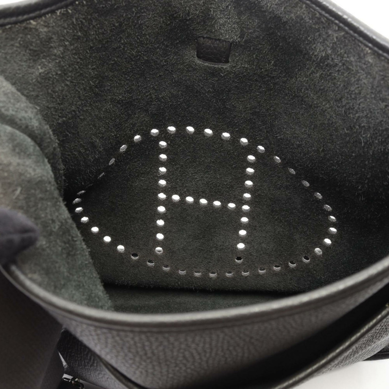 愛馬仕 Hermès Evelyn 3 Trois GM 單背包/手提包,Taurillon Clemence 皮革,黑色-7