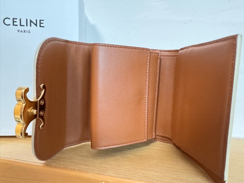 CELINE 凱旋門白老花 短夾-8