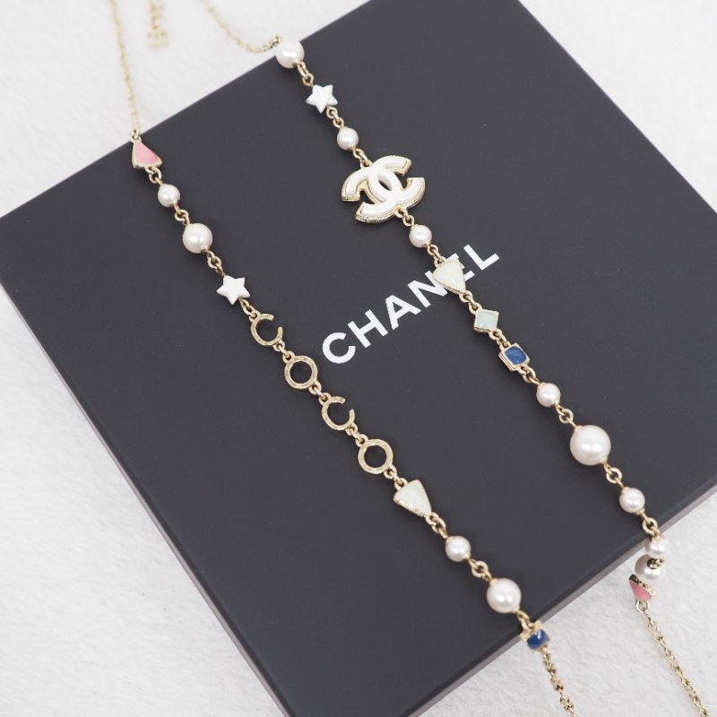 Chanel 香奈兒 A19P 2019手工坊系列珍珠琺瑯長項鏈毛衣鏈 可繞兩圈-1