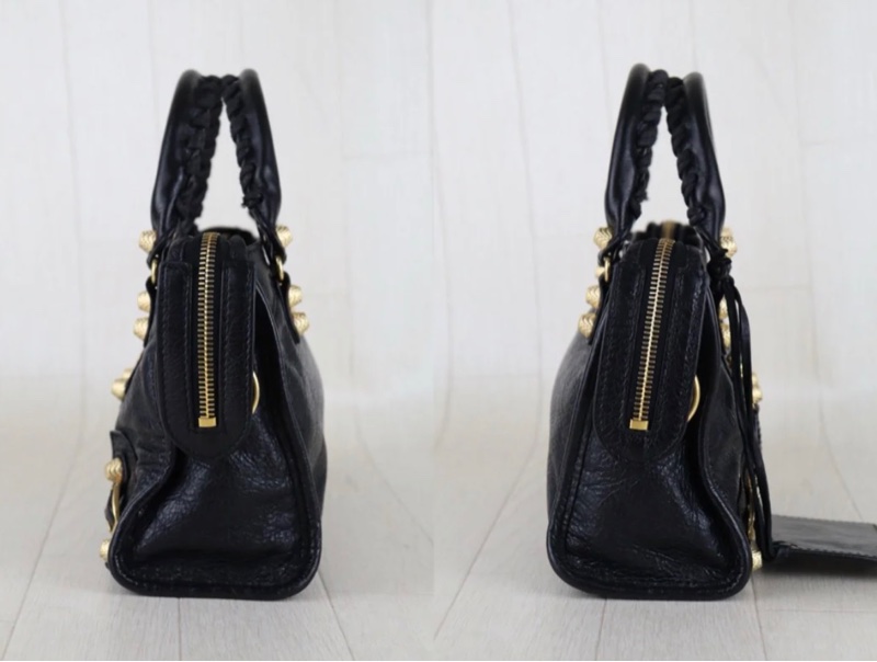 「JL精品代購」98新 Balenciaga mini city 機車包黑金-4