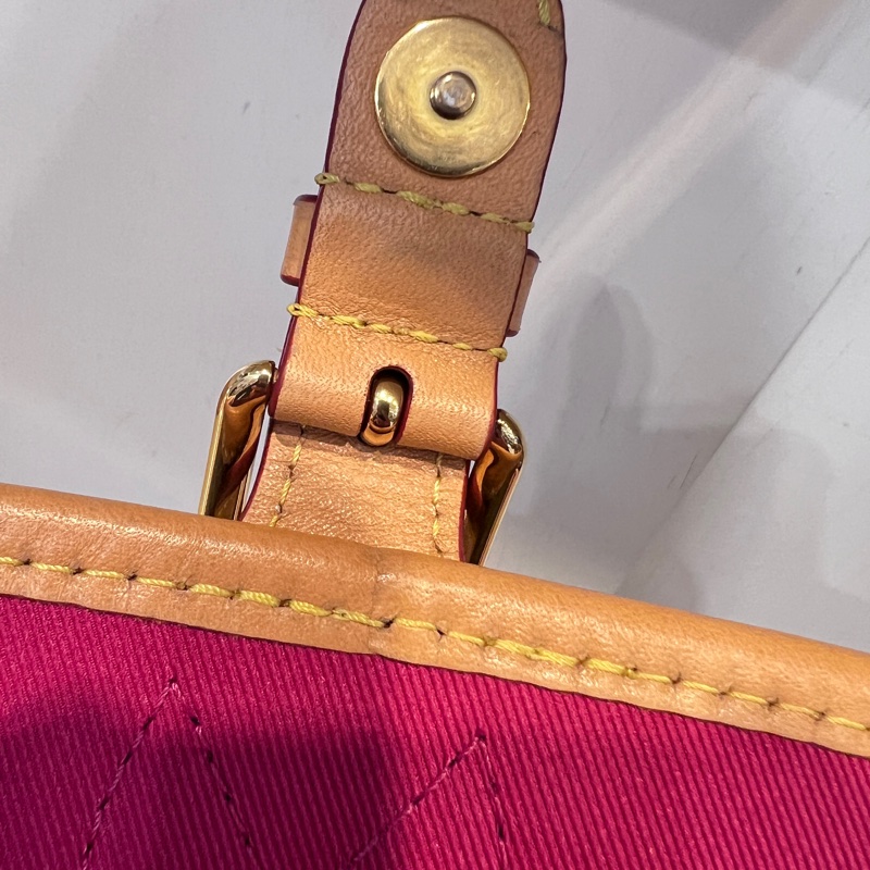 LV 原花Diane金釦下蓋手提肩斜背法棍包-16