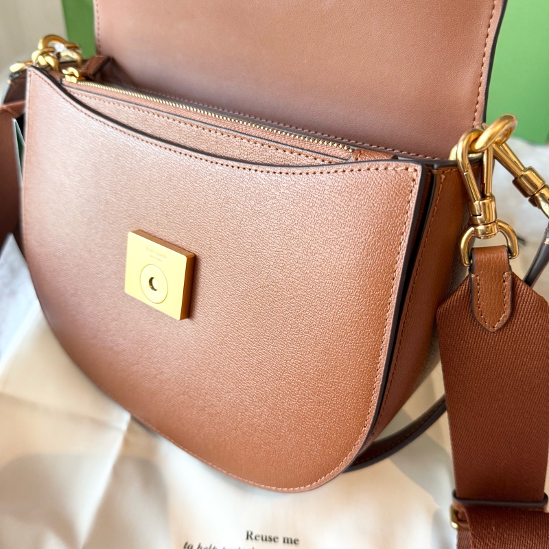 ✨全新🇺🇸 Kate Spade ♠️ 質感真皮馬鞍包(咖啡色)-5