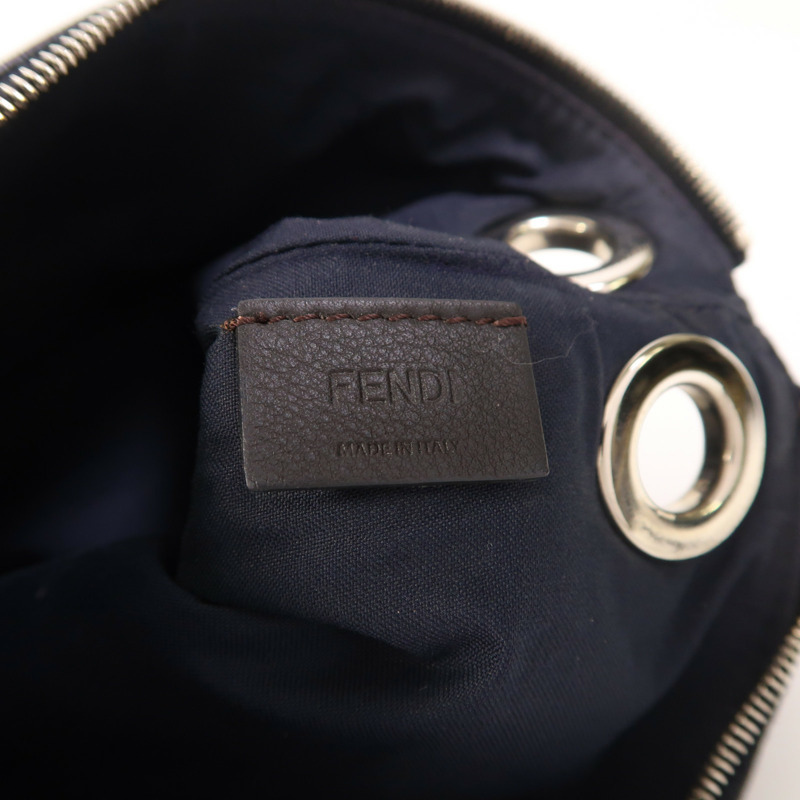 FENDI 牛皮皮革Triplette Clutch銀扣手拿包-7