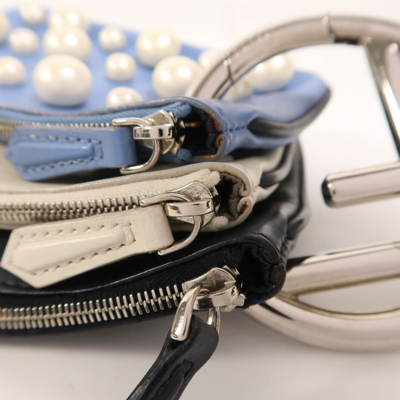 FENDI 牛皮皮革Triplette Clutch銀扣手拿包-18