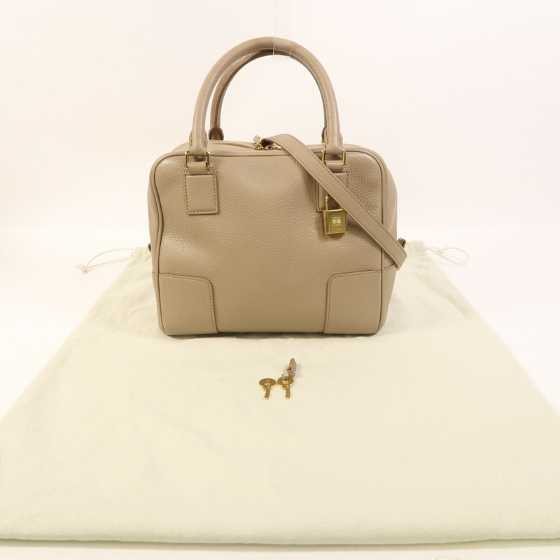 LOEWE 牛皮皮革Amazona 19金扣手挽肩背兩用袋-8